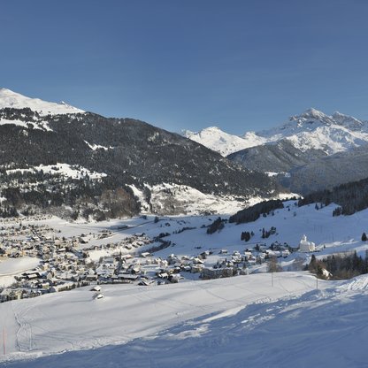 Der Panoramablick von der Skiregion Savognin. 