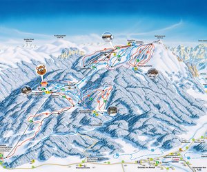 Die interaktive Panoramakarte im Skigebiet Kasberg. 