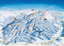 Die interaktive Panoramakarte im Skigebiet Kasberg. 