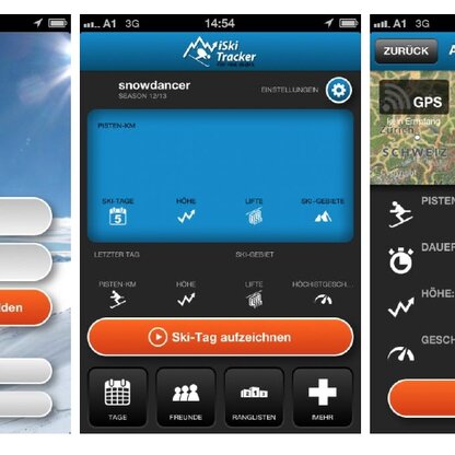 Auswertung der Skitour mit der benutzerfreundlichen iSki-Tracker-App.