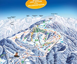 Pistenplan und Pistenkilometer im Skigebiet Hinterstoder