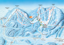 Pistenplan für das Skigebiet Hochficht. 
