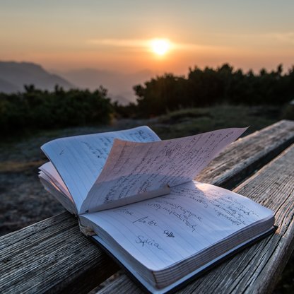 Summit book at the top of the mountain in the hiking region Hochkössen
