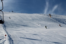 perfect slope conditions in ski area Hochkössen