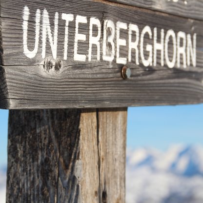 Der Gipfel Unterberghorn in der Ski- und Wanderregion Hochkössen. 