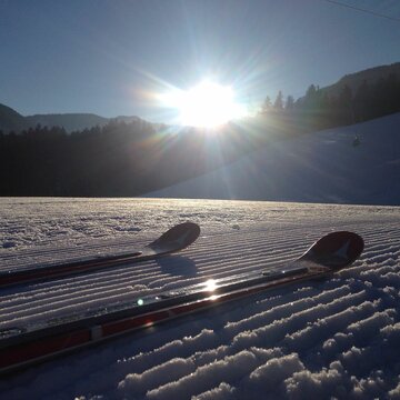 Perfect slope conditions at Hochkössen ski resort. 