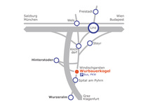 Map showing you the directions to Wurbauerkogel, if you're arriving by car. 